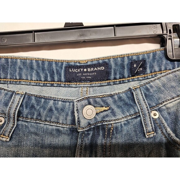 Lucky Brand Women's Cotton Blue Size 8 Boyfriend Shorts Denim Zip Solid - Picture 2 of 7